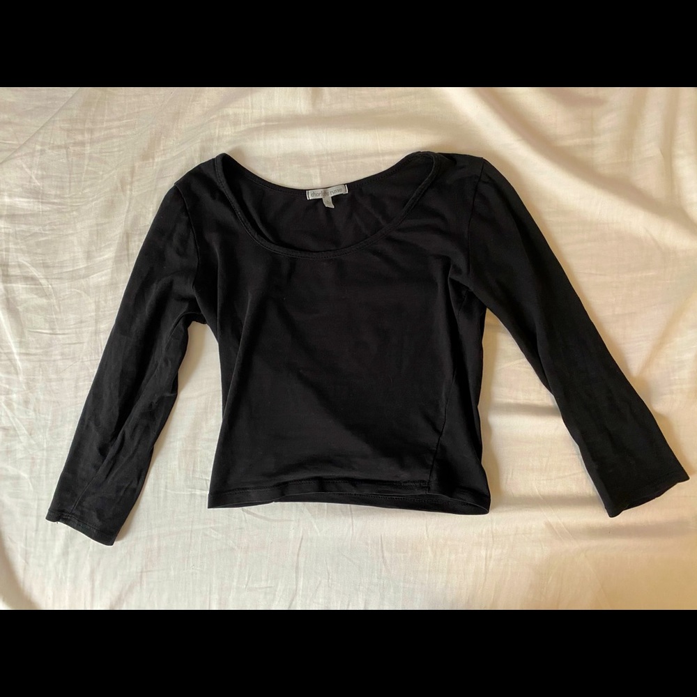 Charlotte Russe 3/4 Sleeve Black Crop